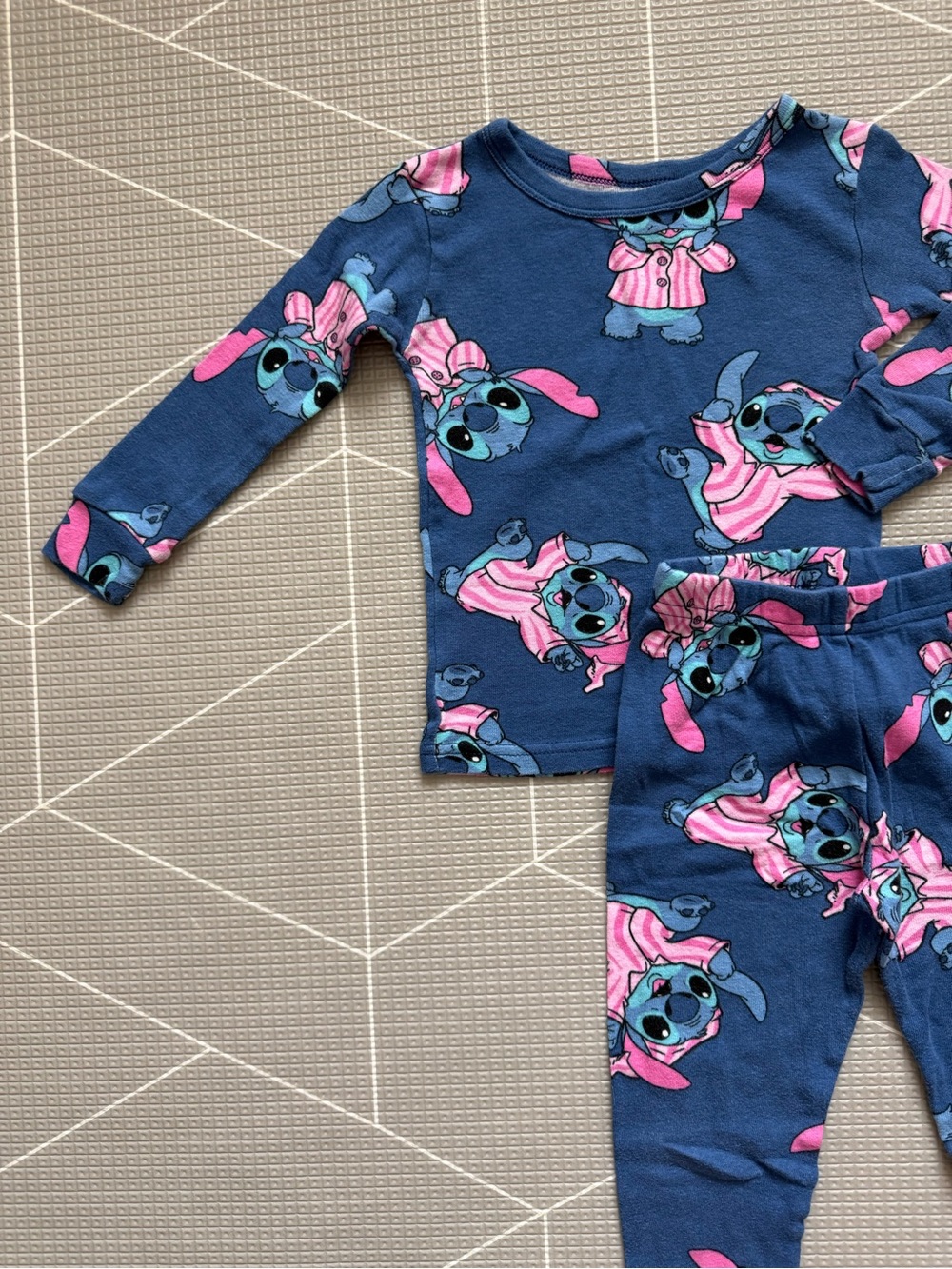 Disney|Baby girl/toddler Lilo & Stitch Kids Blue & Pink Matching Pajama Set•3T